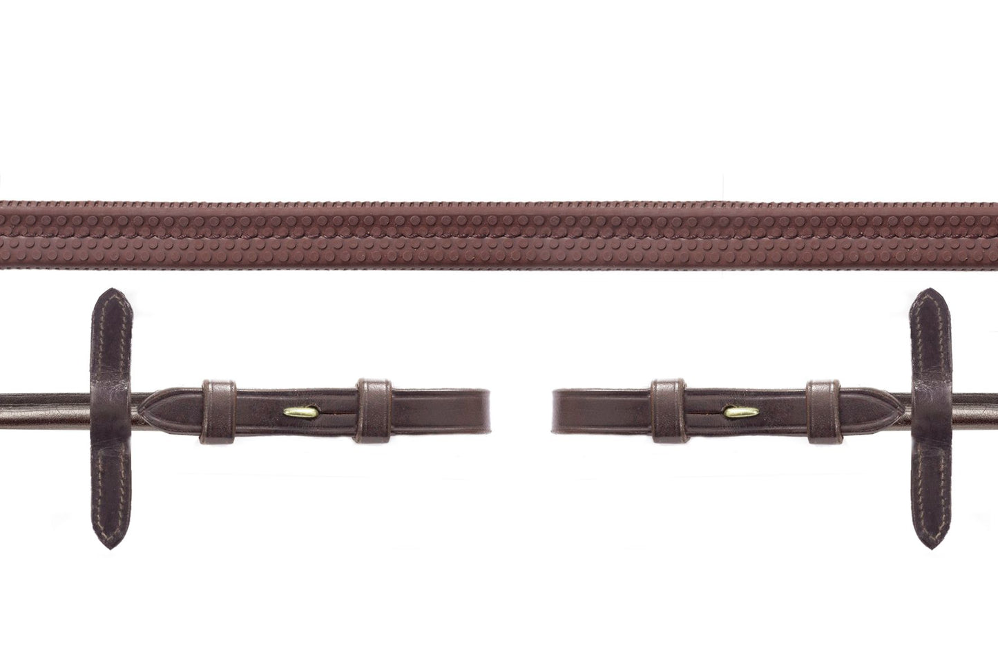 Rênes en caoutchouc cuir rond, Marron - Schockemöhle Sports