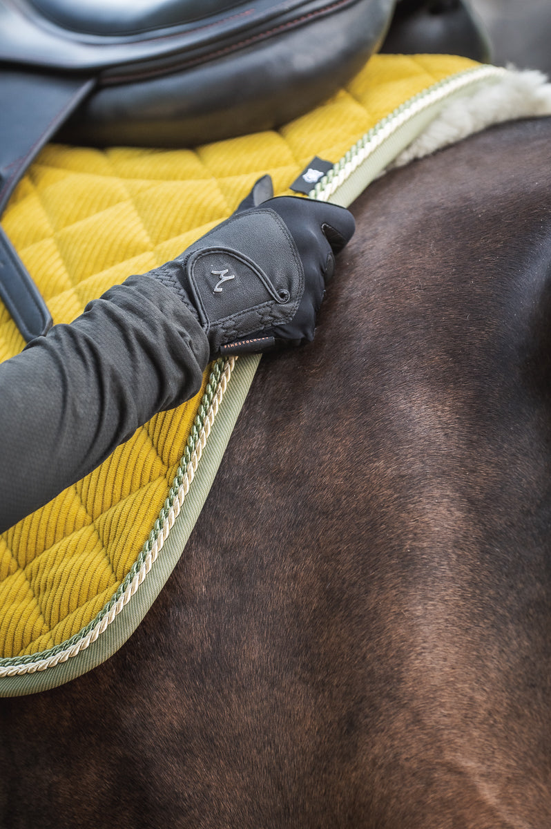 Tapis tissu velours côtelé curry - Mattes KH25