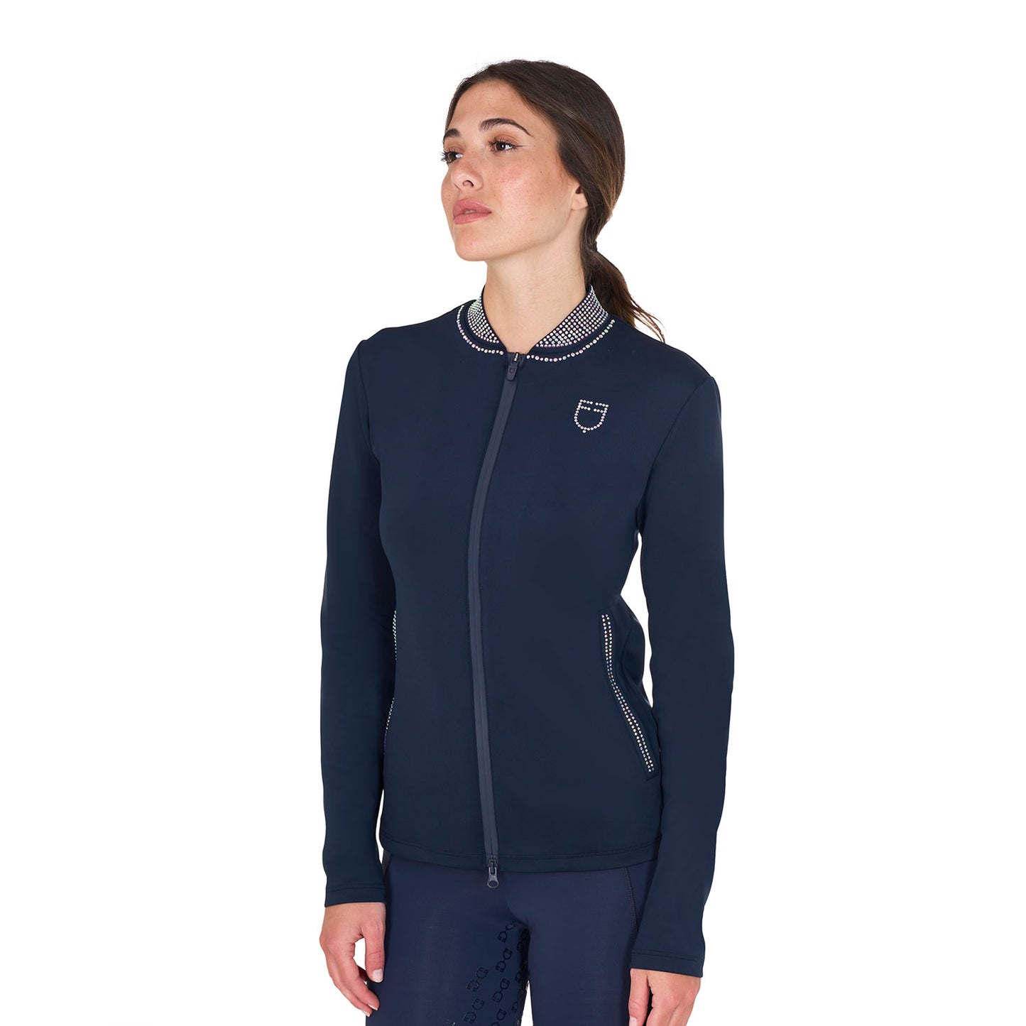 Sweat zp à strass, Navy blazer - Equestro Spring / Summer 25