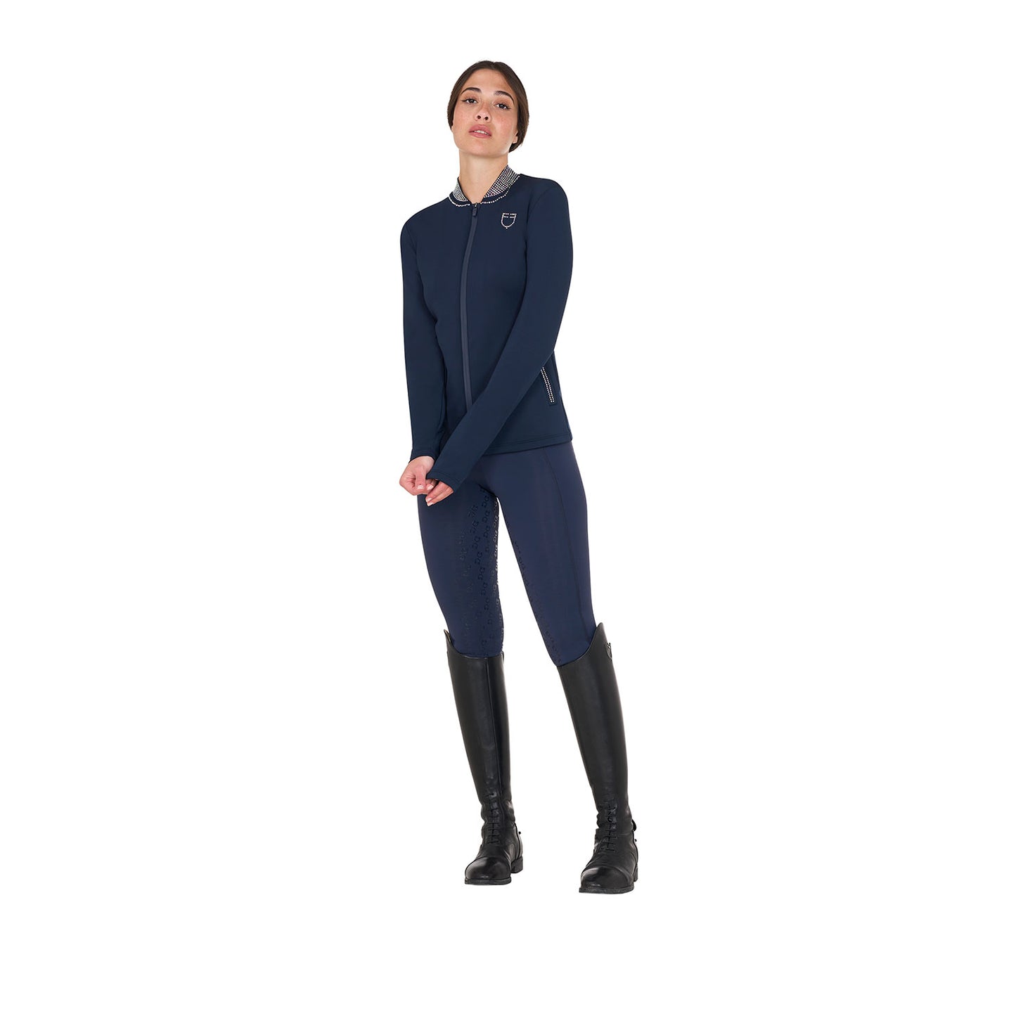 Sweat zp à strass, Navy blazer - Equestro Spring / Summer 25