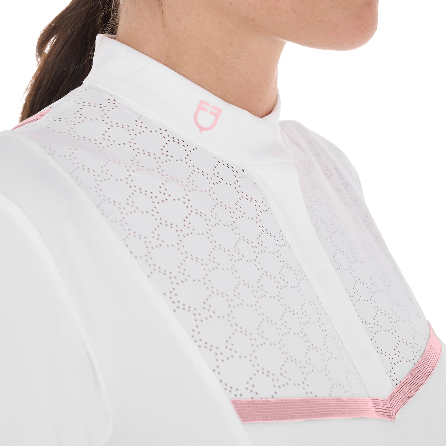 Polo de compétition slim fit white / Ballerina - Equestro Spring / Summer 25