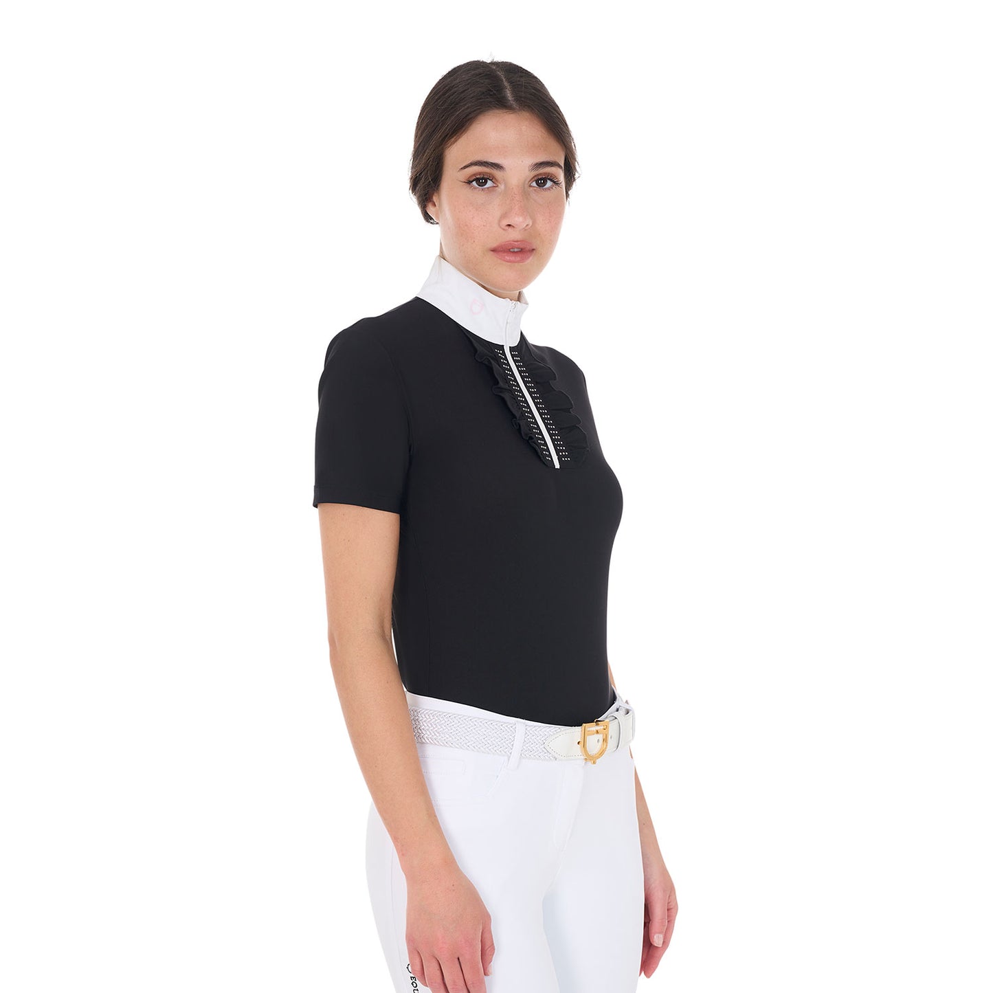 Polo de concours à strass, Black - Equestro Spring / Summer 25