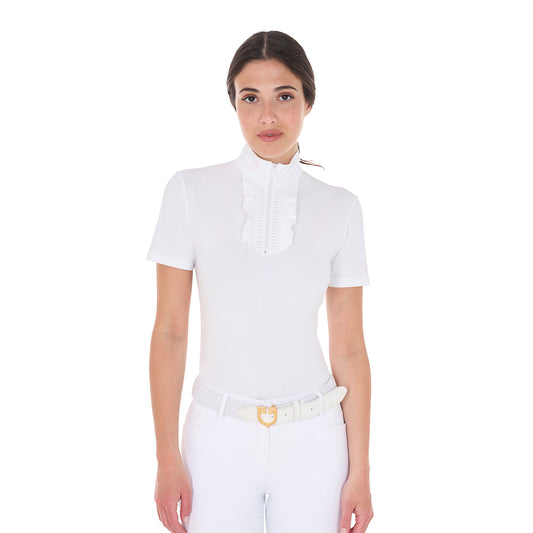 Polo de compétition à strass, White - Equestro Spring / Summer 25