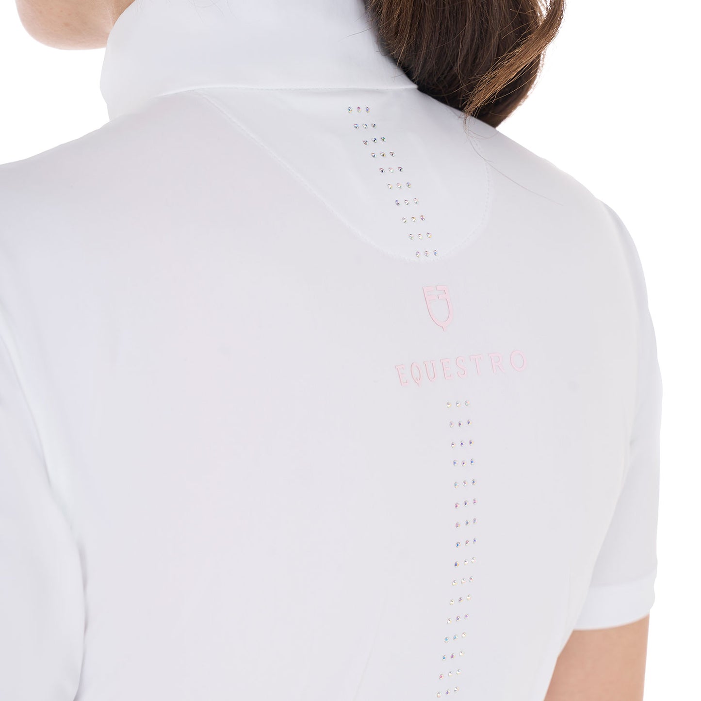 Polo de compétition à strass, White - Equestro Spring / Summer 25