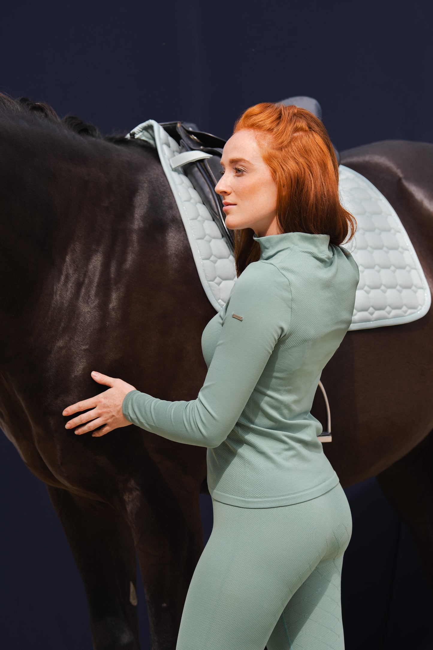 Zip-shirt, powder green - Eskadron Classic Sport SS2024