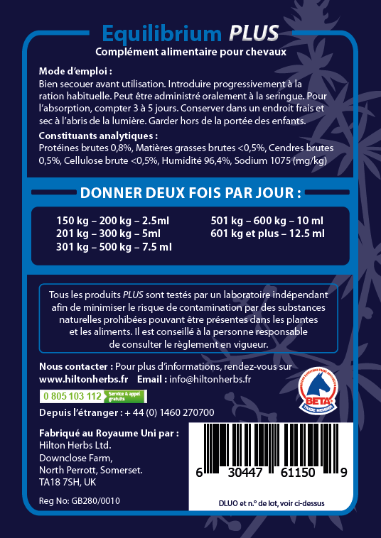 Equilibrium Plus, 500 ml - Hilton Herbs