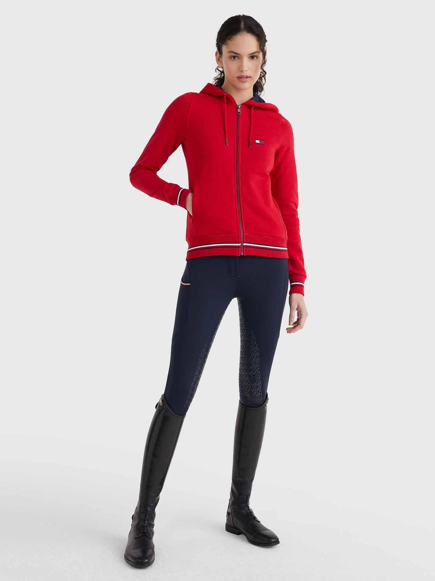 Zip hoodie, Primary red - Tommy Hilfiger Equestrian SS22
