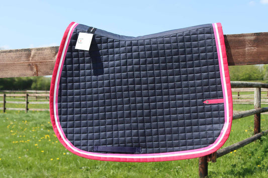 US Navy/Raspberry/White/Raspberry Slim Saddle Pad - Silver Crown