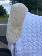 Tapis de dressage blanc, mouton blanc, cordelettes strass / goeland - Mattes