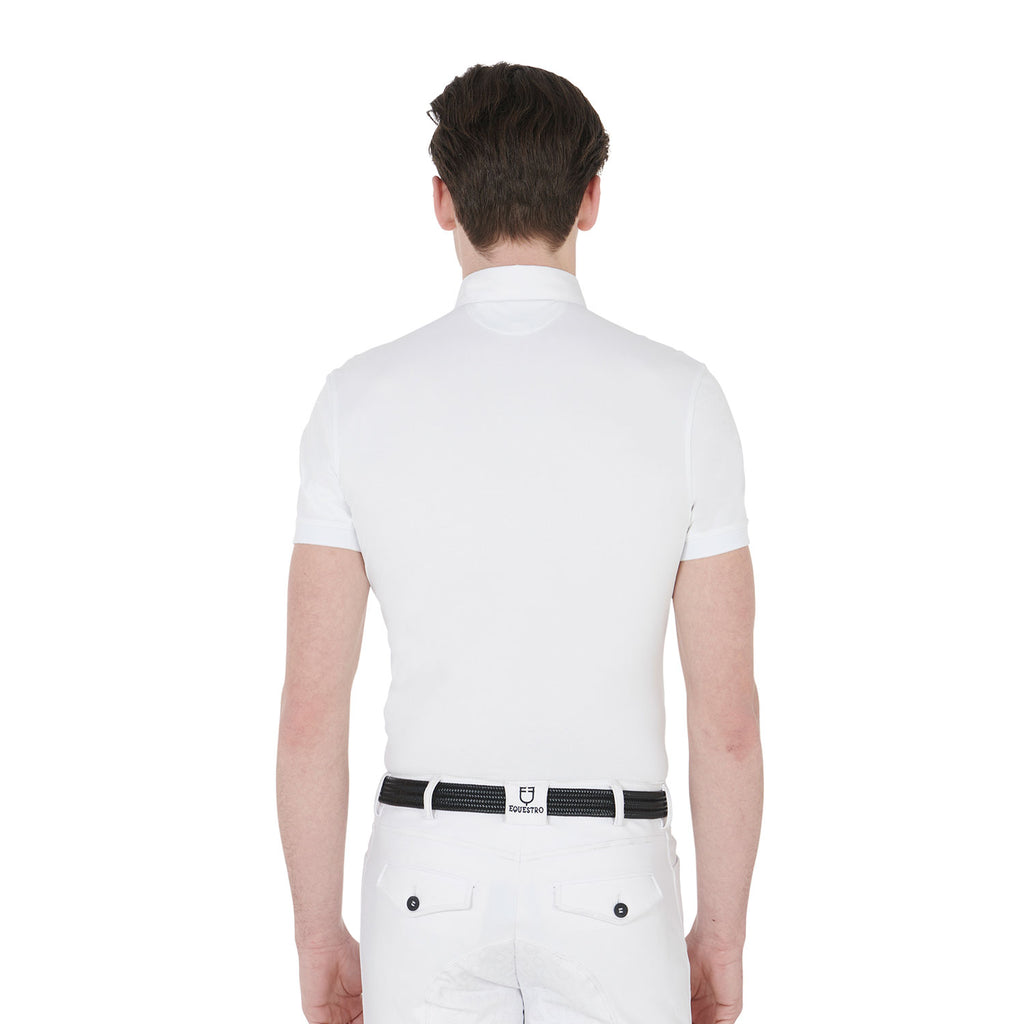 Polo de compétition homme en tissu respirant, blanc - Equestro