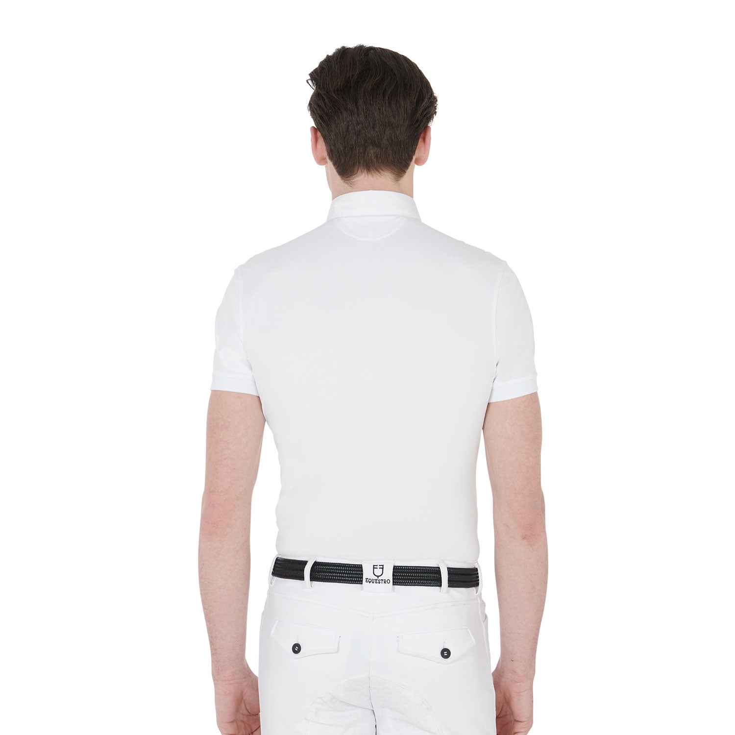 Polo de compétition homme en tissu respirant, blanc - Equestro