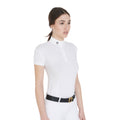 Polo de compétition Donna boutons, blanc - Equestro