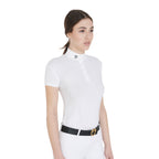 Polo de compétition Donna boutons, blanc - Equestro