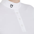 Polo de compétition Donna boutons, blanc - Equestro