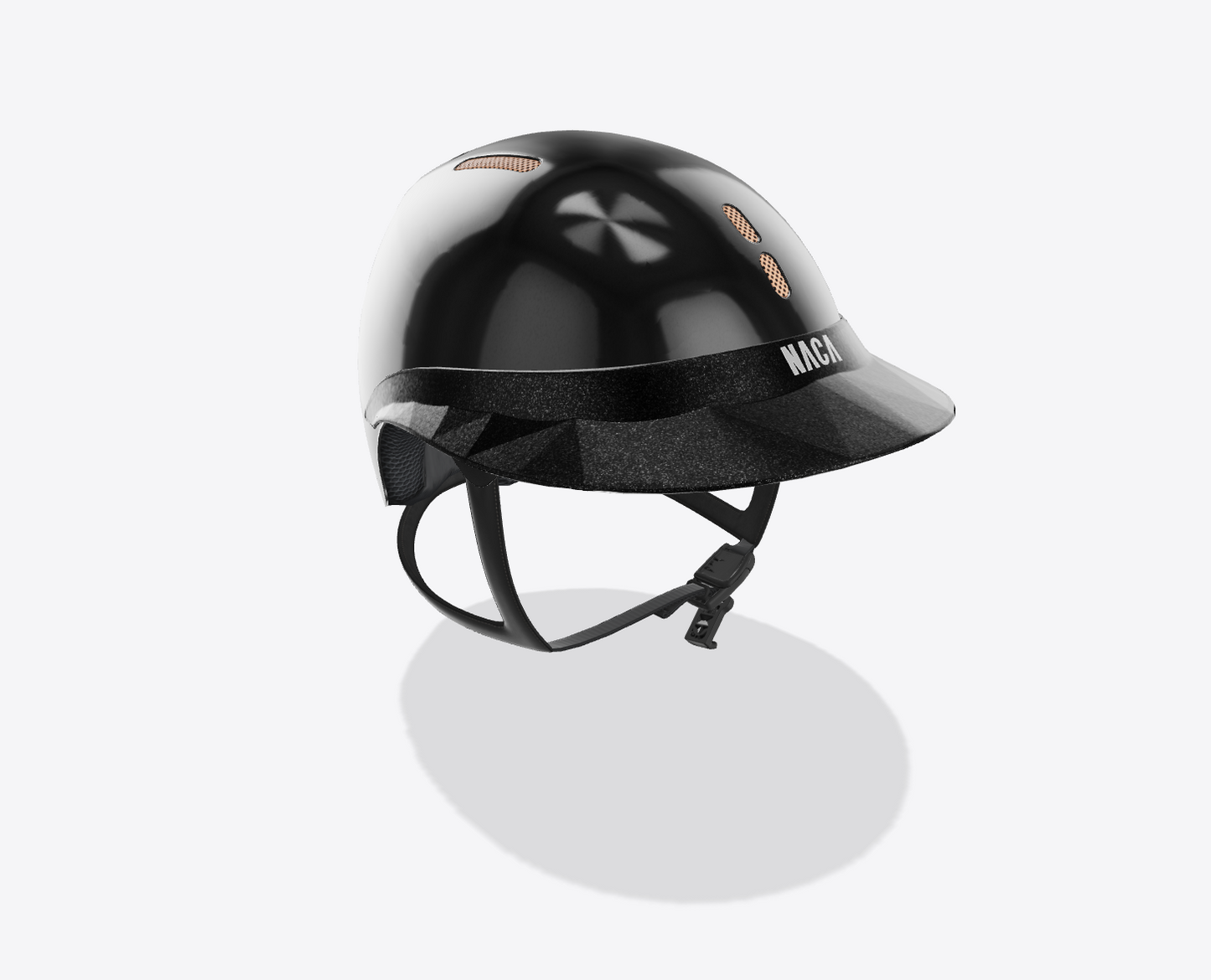 Casque Gravity S, Noir Onyx, Or Rose, brillant (sans visière et mousse) - NACA