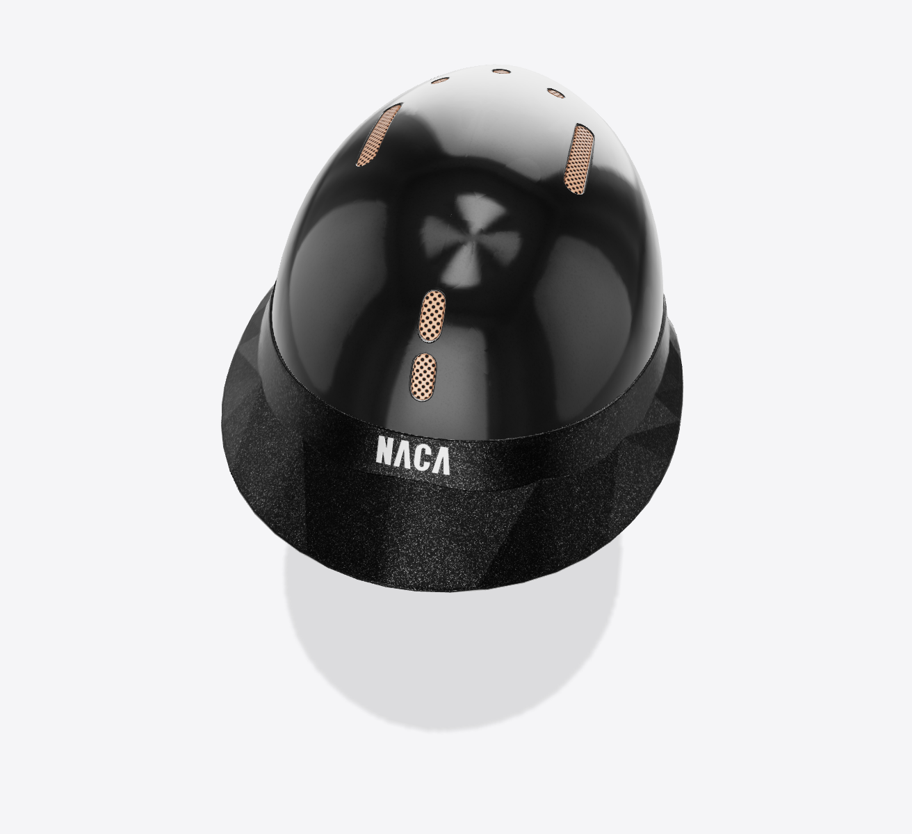 Casque Gravity S, Noir Onyx, Or Rose, brillant (sans visière et mousse) - NACA