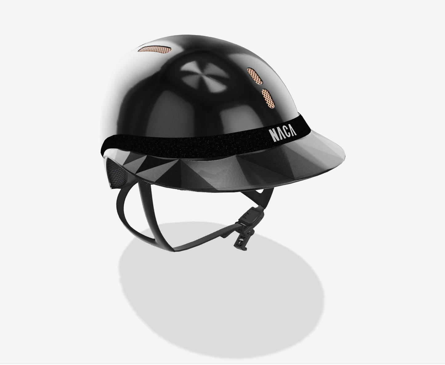 Casque Gravity S, Noir Onyx, Or Rose, brillant (sans visière et mousse) - NACA