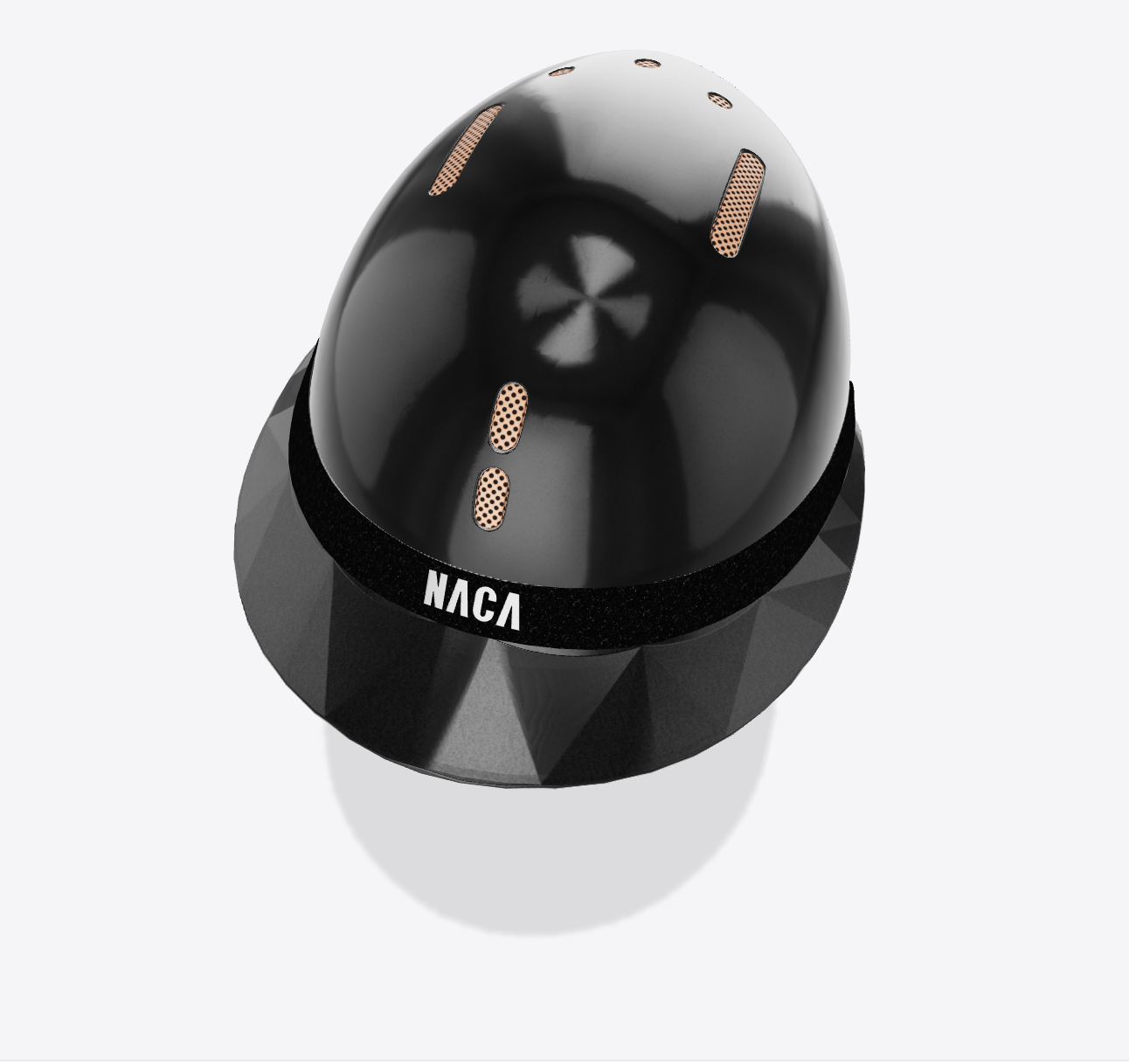 Casque Gravity S, Noir Onyx, Or Rose, brillant (sans visière et mousse) - NACA