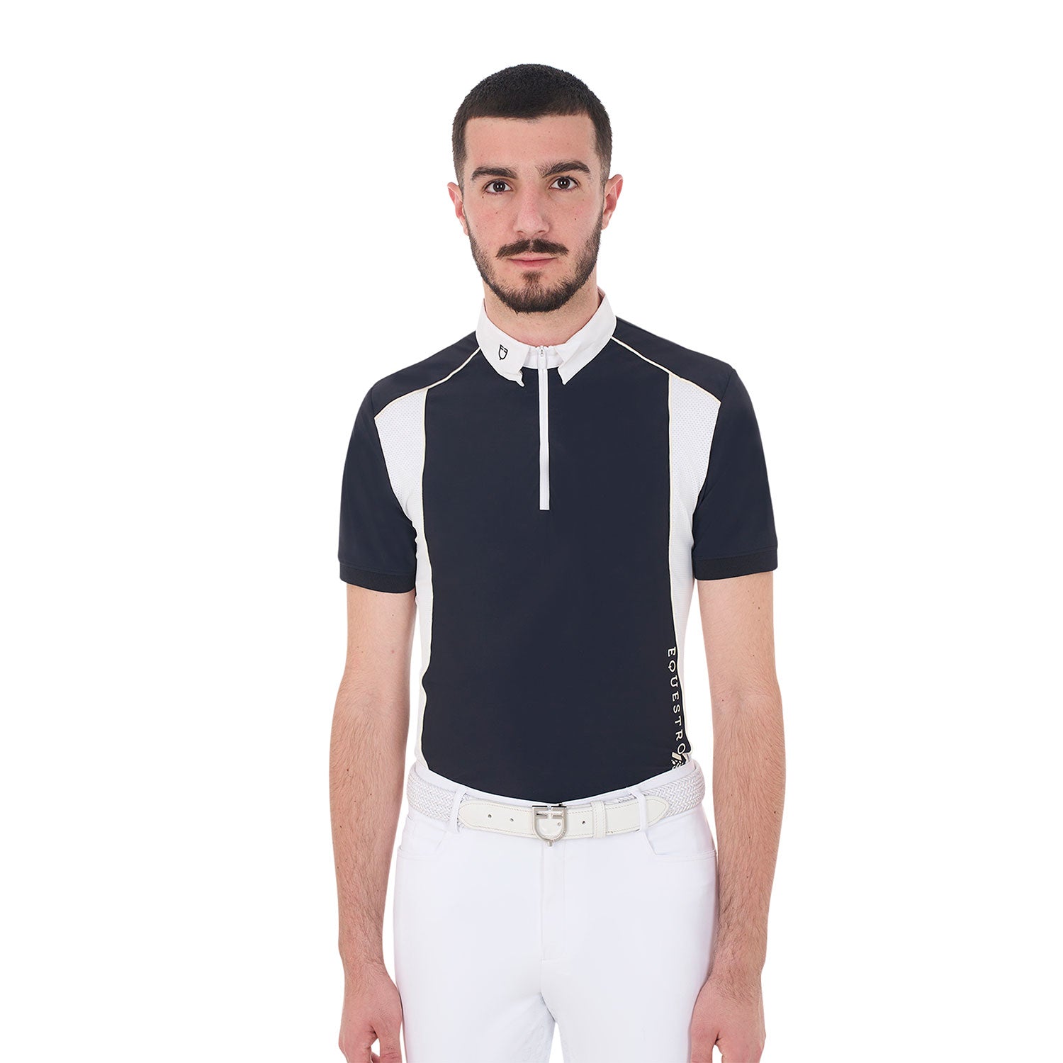 Polo de concours homme, Navy Blazer - Equestro Spring / Summer 25