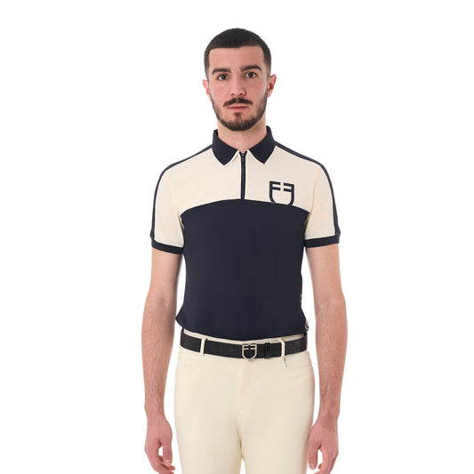 Polo d'entraînement homme, Navy Blazer - Equestro Spring / Summer 25