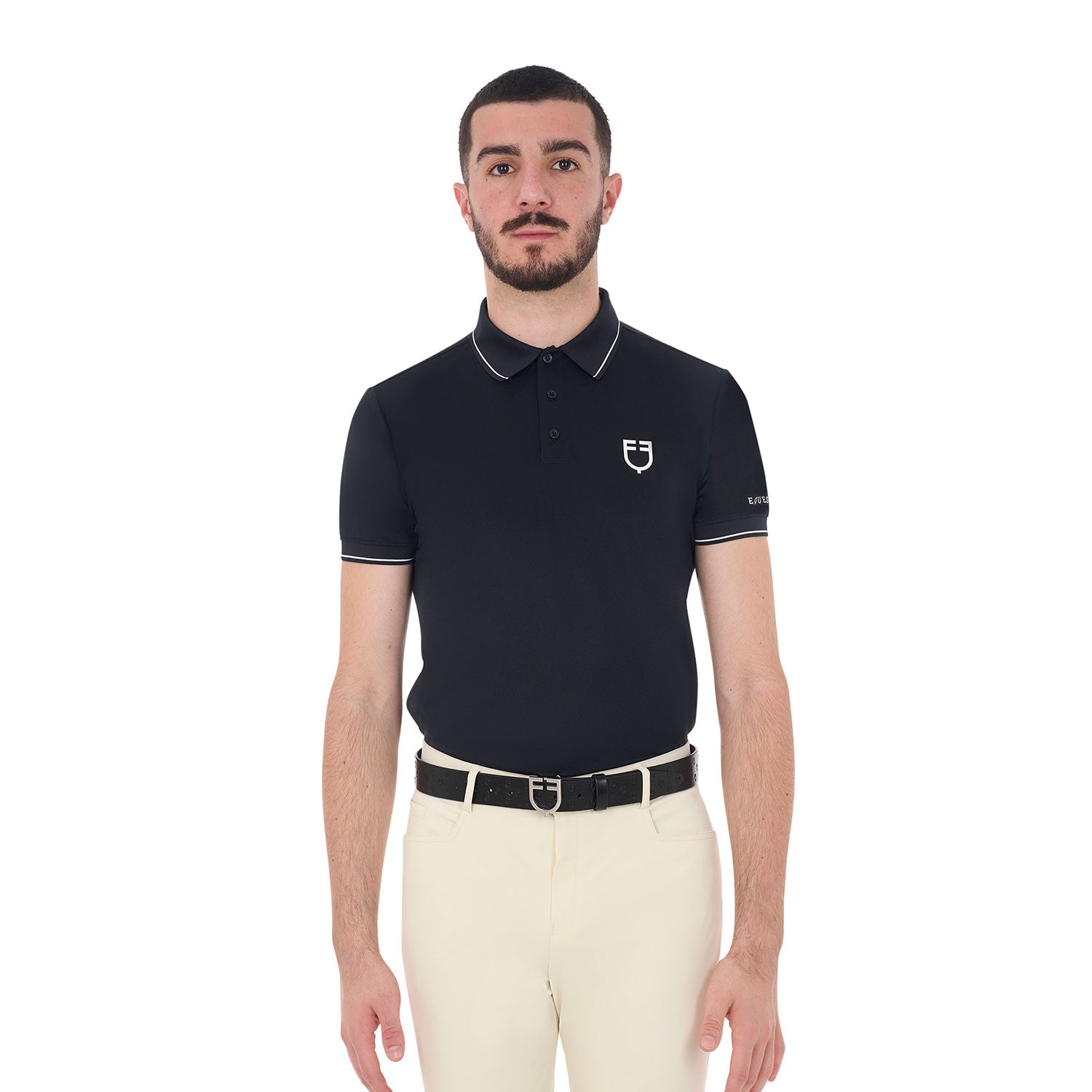 Polo d'entraînement homme Contrast, Navy Blazer - Equestro Spring / Summer 25