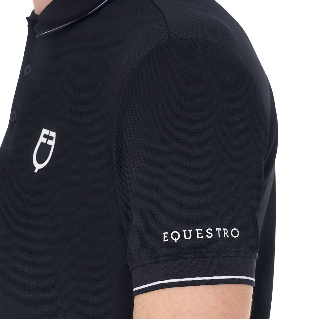 Polo d'entraînement homme Contrast, Navy Blazer - Equestro Spring / Summer 25