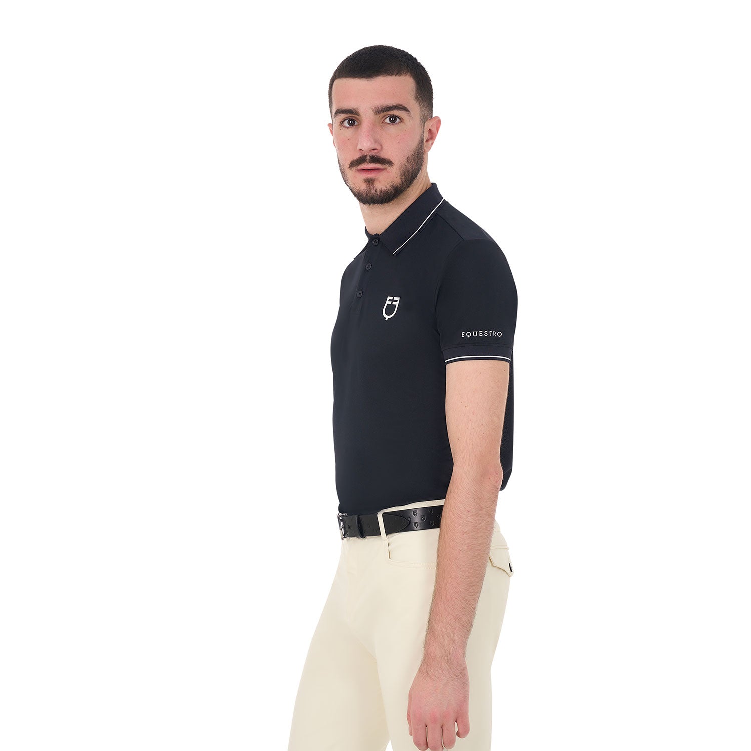 Polo d'entraînement homme Contrast, Navy Blazer - Equestro Spring / Summer 25