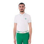 Polo d'entraînement homme Contrast, White / Green - Equestro Spring / Summer 25