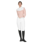 Polo de compétition femme en tissu technique, Cameo rose - Equestro FW24