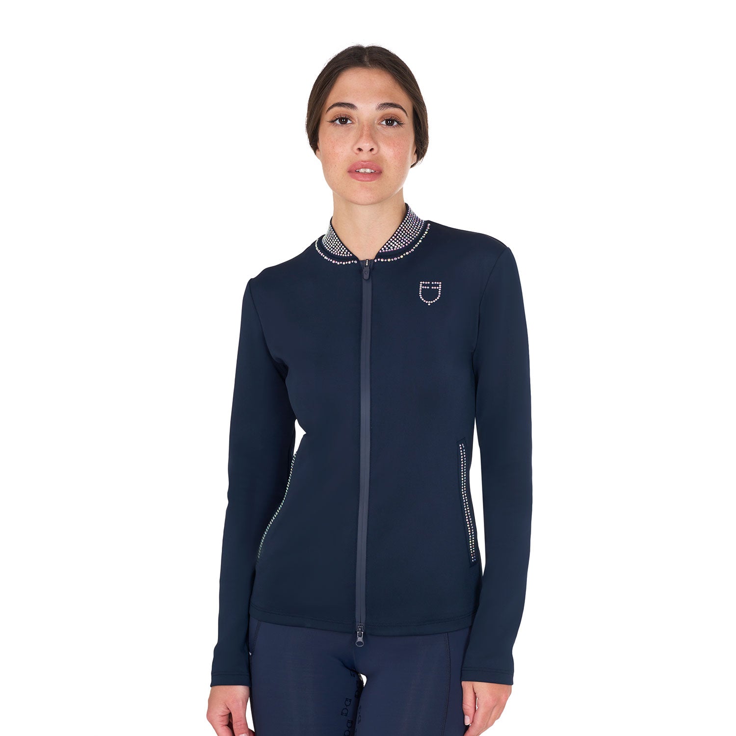 Sweat zp à strass, Navy blazer - Equestro Spring / Summer 25