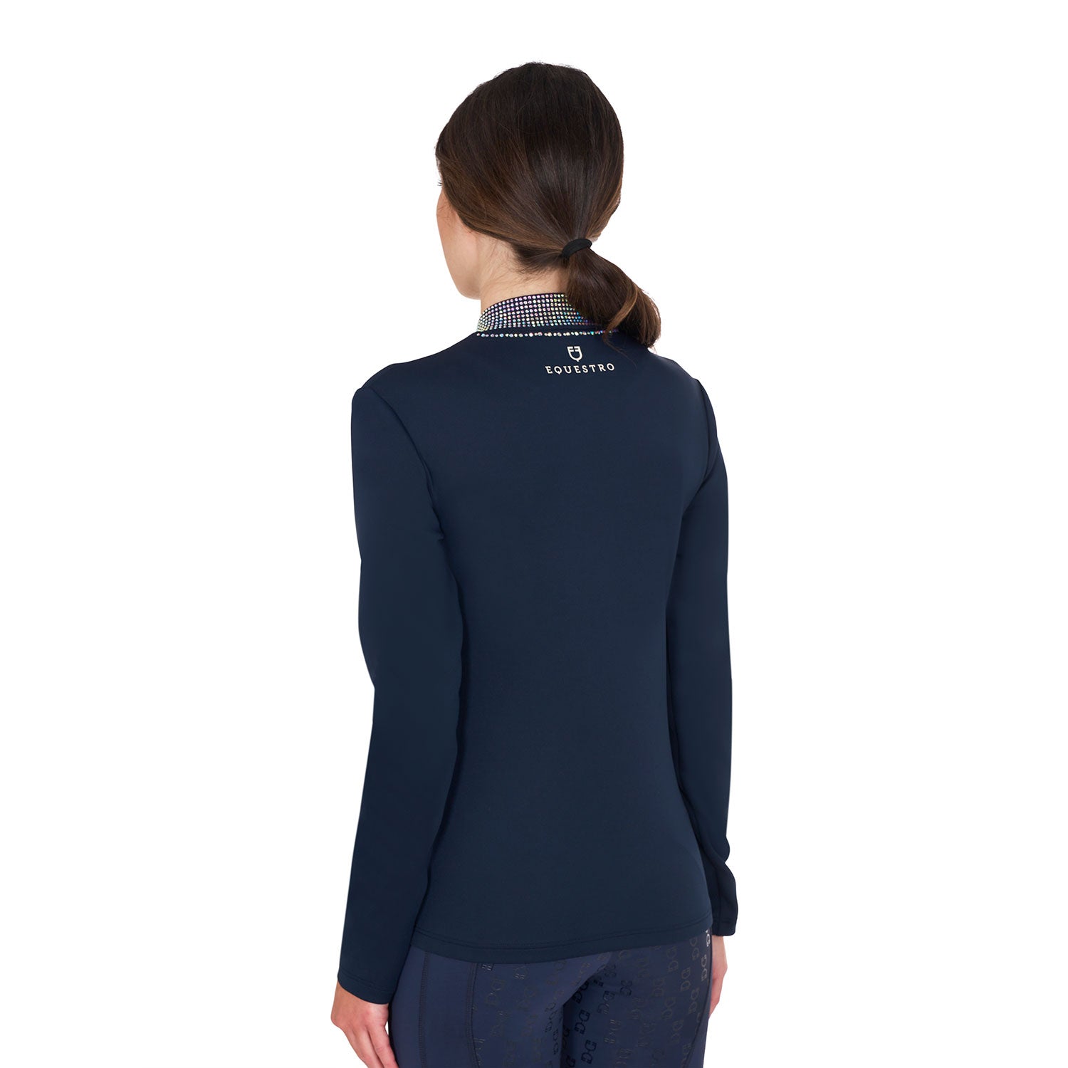 Sweat zp à strass, Navy blazer - Equestro Spring / Summer 25