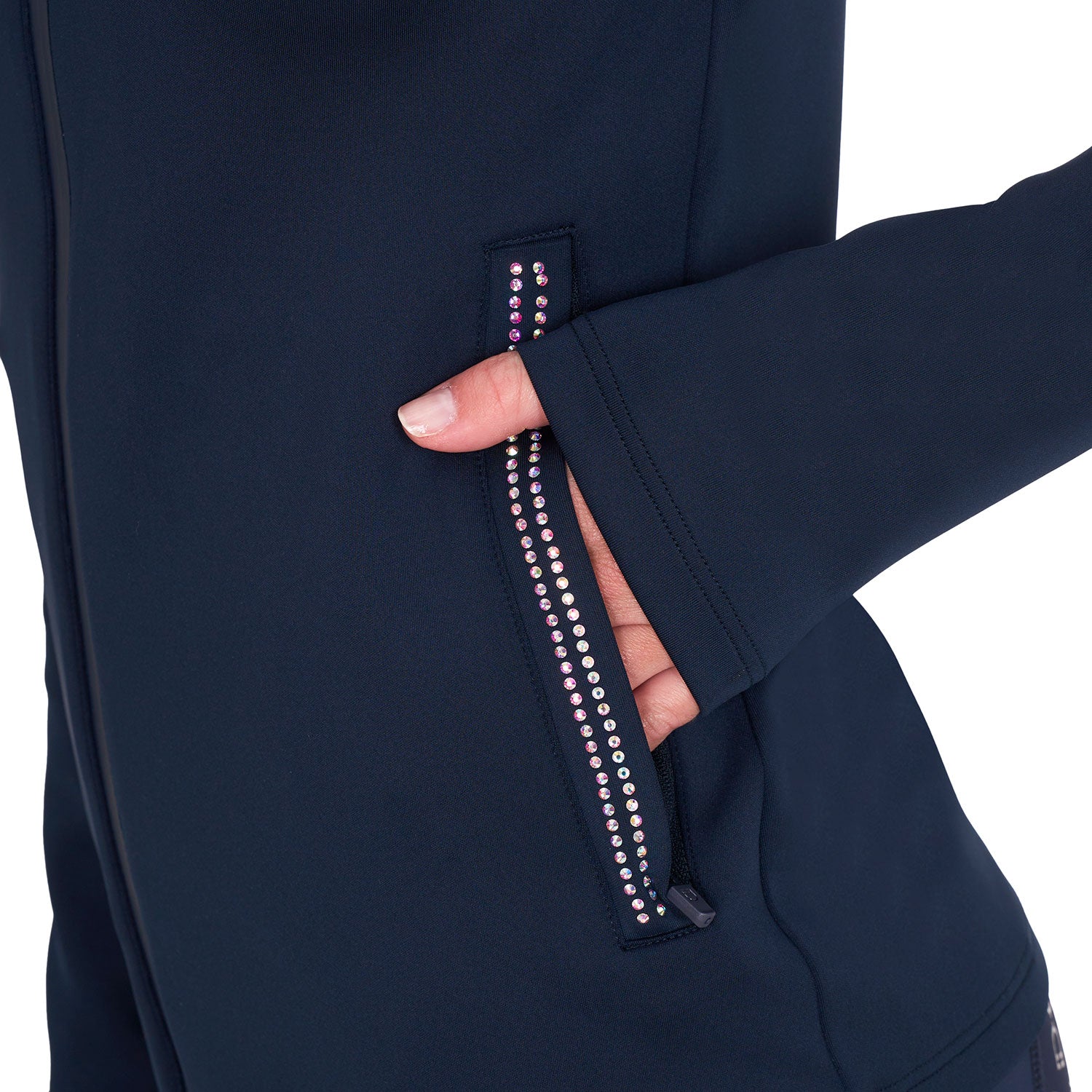 Sweat zp à strass, Navy blazer - Equestro Spring / Summer 25