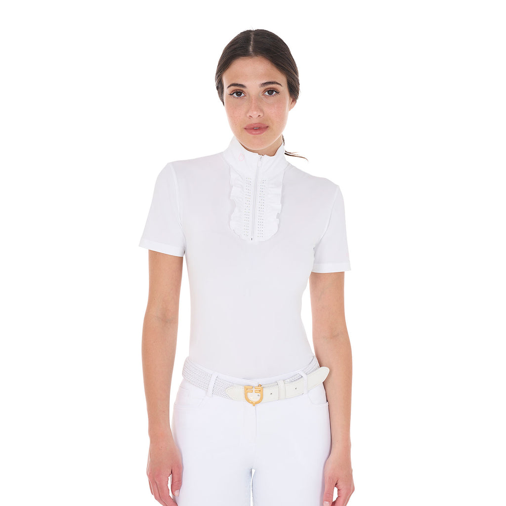 Polo de compétition à strass, White - Equestro Spring / Summer 25