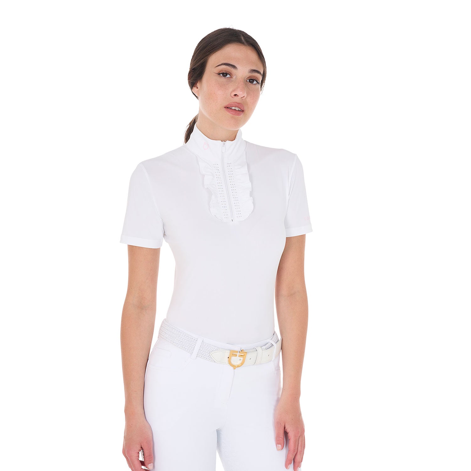 Polo de compétition à strass, White - Equestro Spring / Summer 25