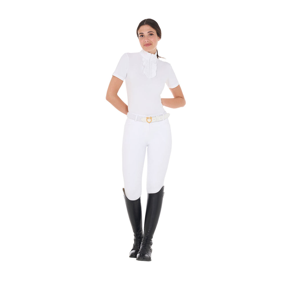Polo de compétition à strass, White - Equestro Spring / Summer 25