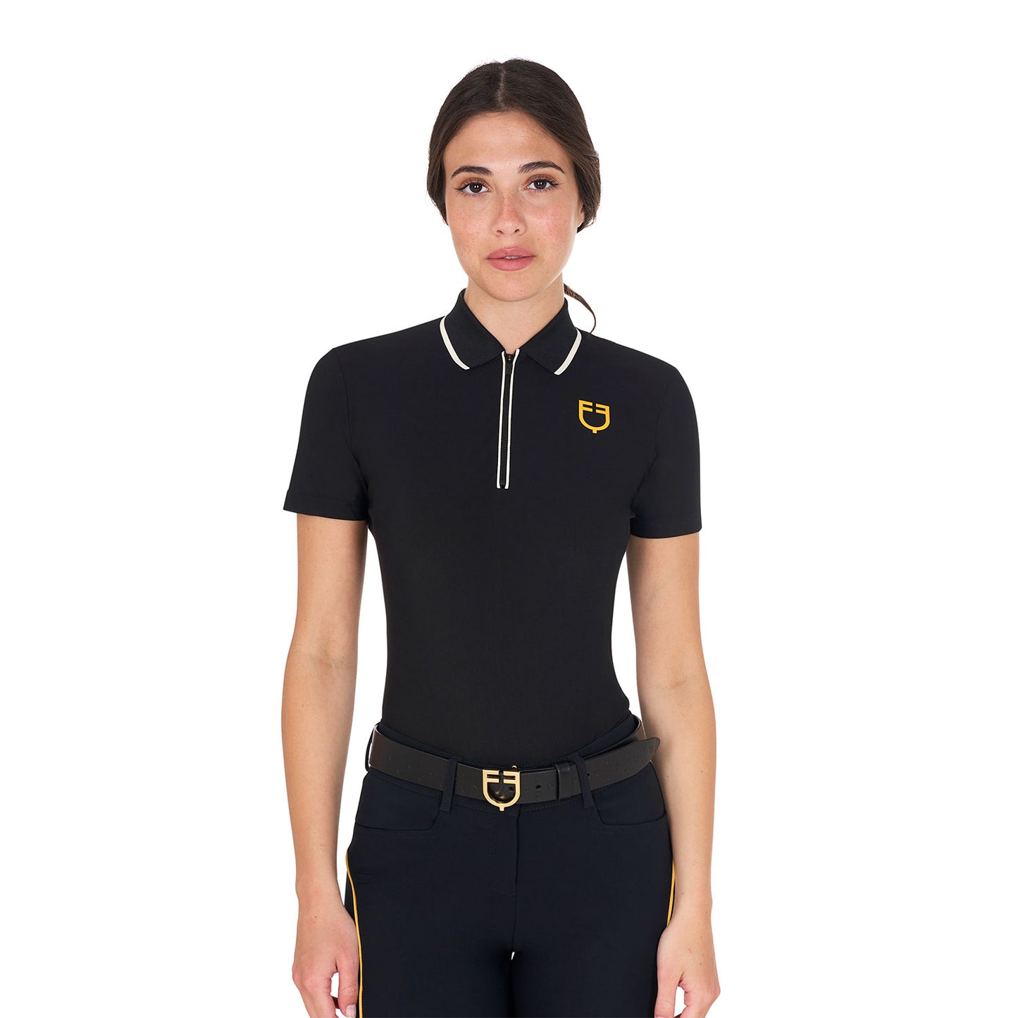Polo d'entraînement slim fit avec zip, Navy - Equestro Spring / Summer 25