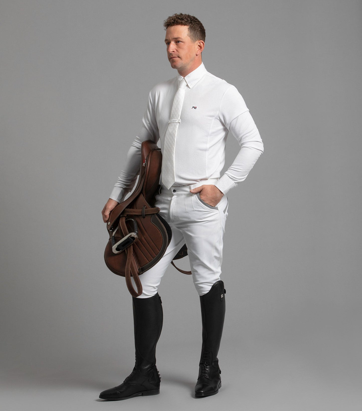 Chemise de concours Homme Giulio, blanche - Premier Equine