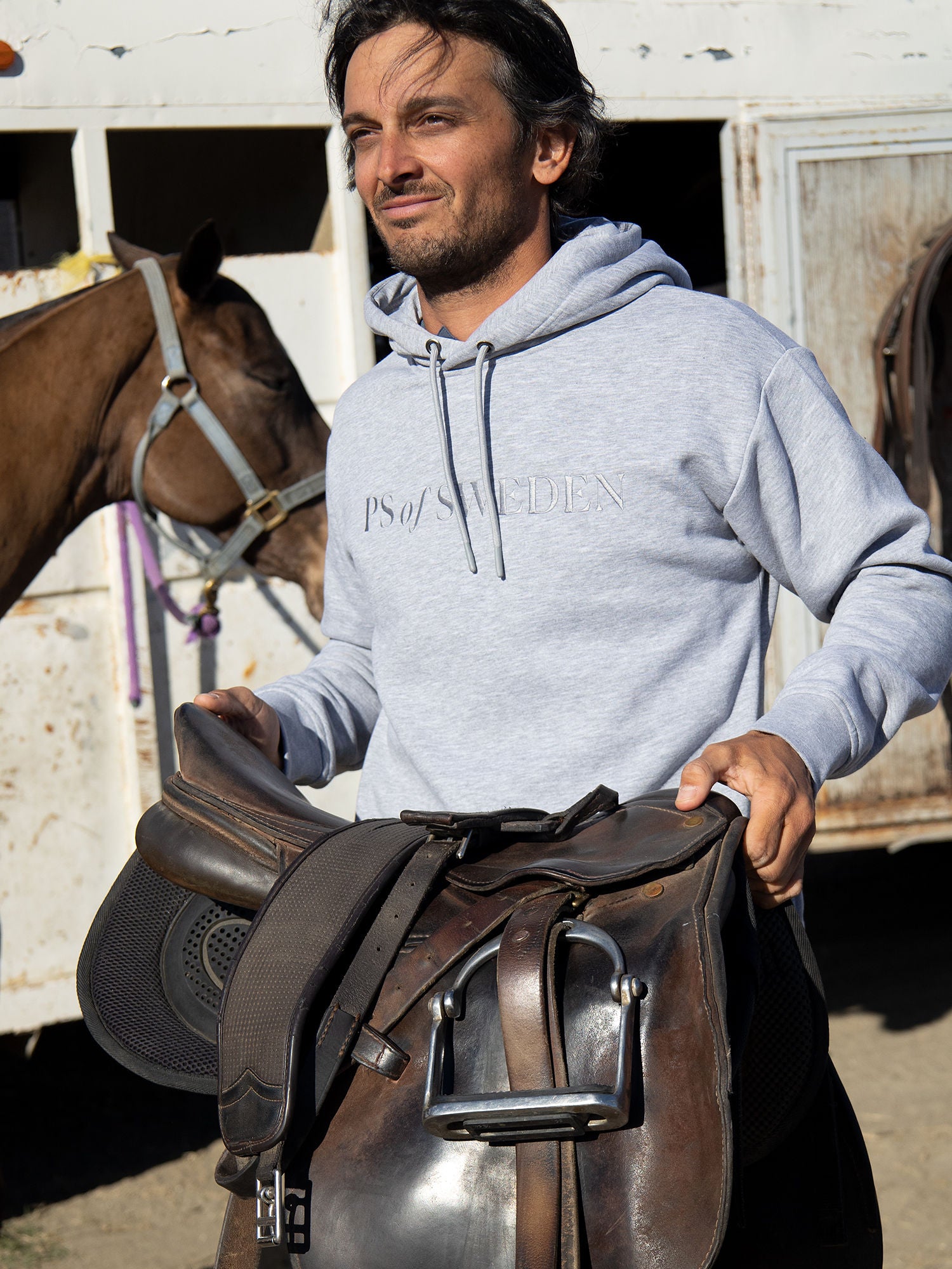 Asher Hoodie homme, Grey Melange - Ps of Sweden