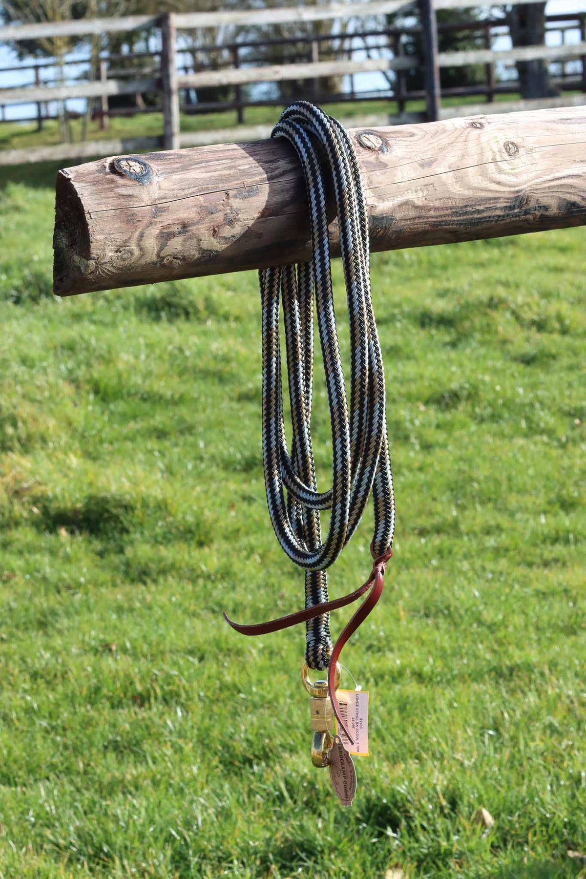 Brockamp longe éthologique 3,70 m Noir, silver et beige