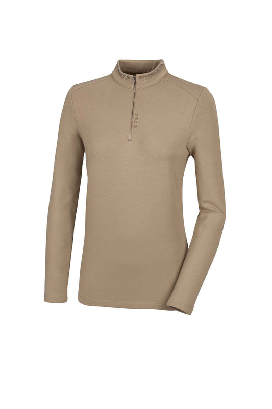 Haut zip Shirt sports, Soft taupe - Pikeur AH 2023