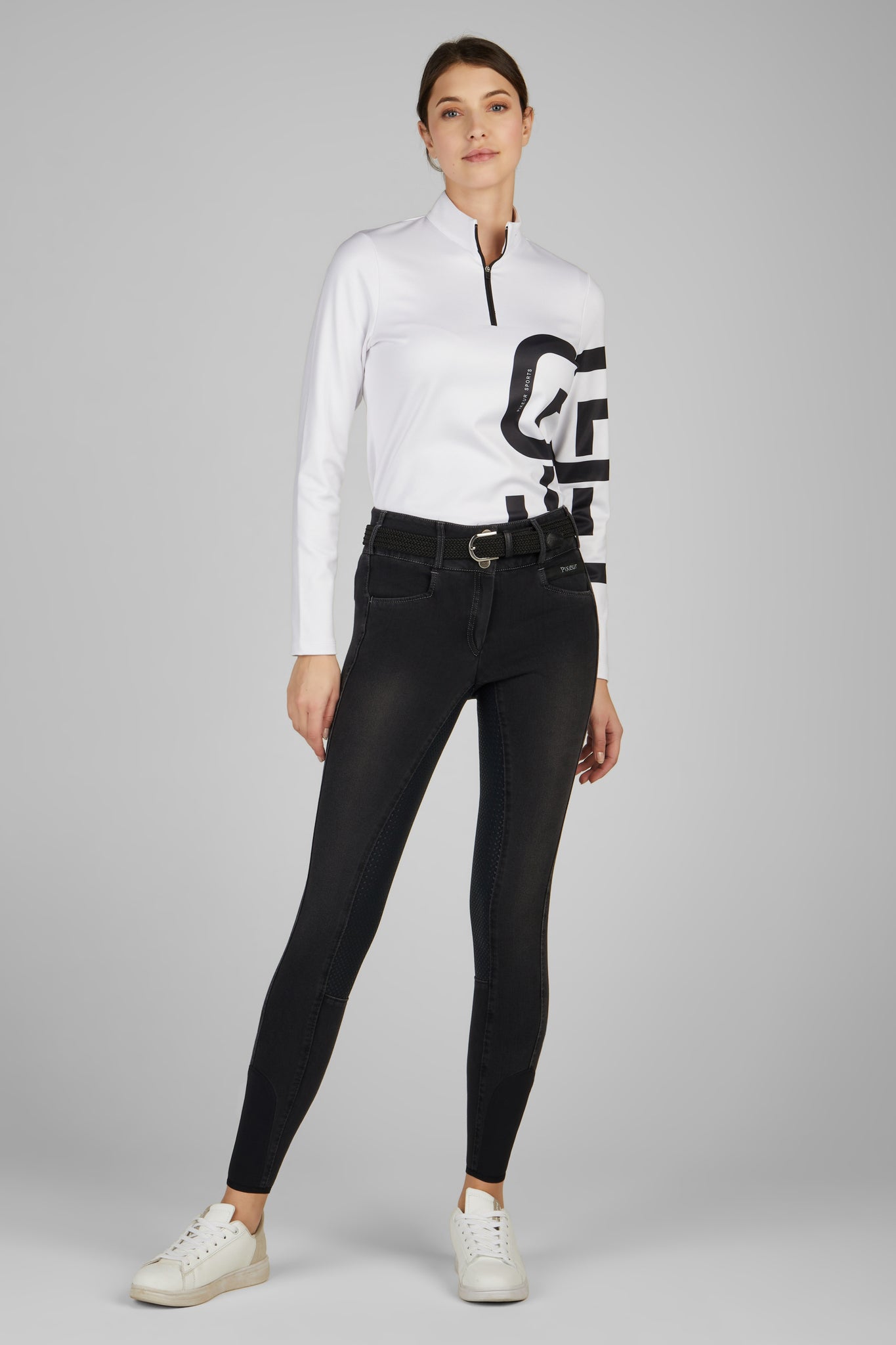 Icon shirt sports manches longues, White/Black - Pikeur AW 24