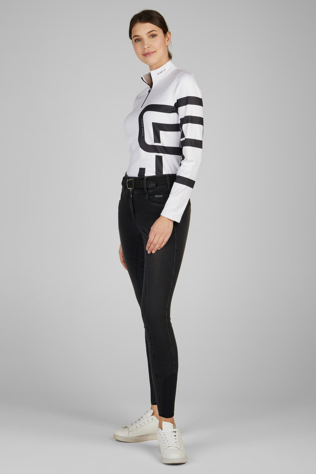 Icon shirt sports manches longues, White/Black - Pikeur