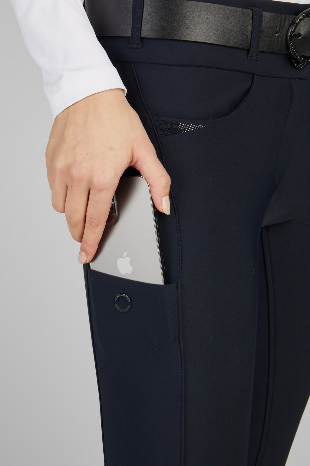 Pantalon Laure full flexi faux leather, nightblue - Pikeur