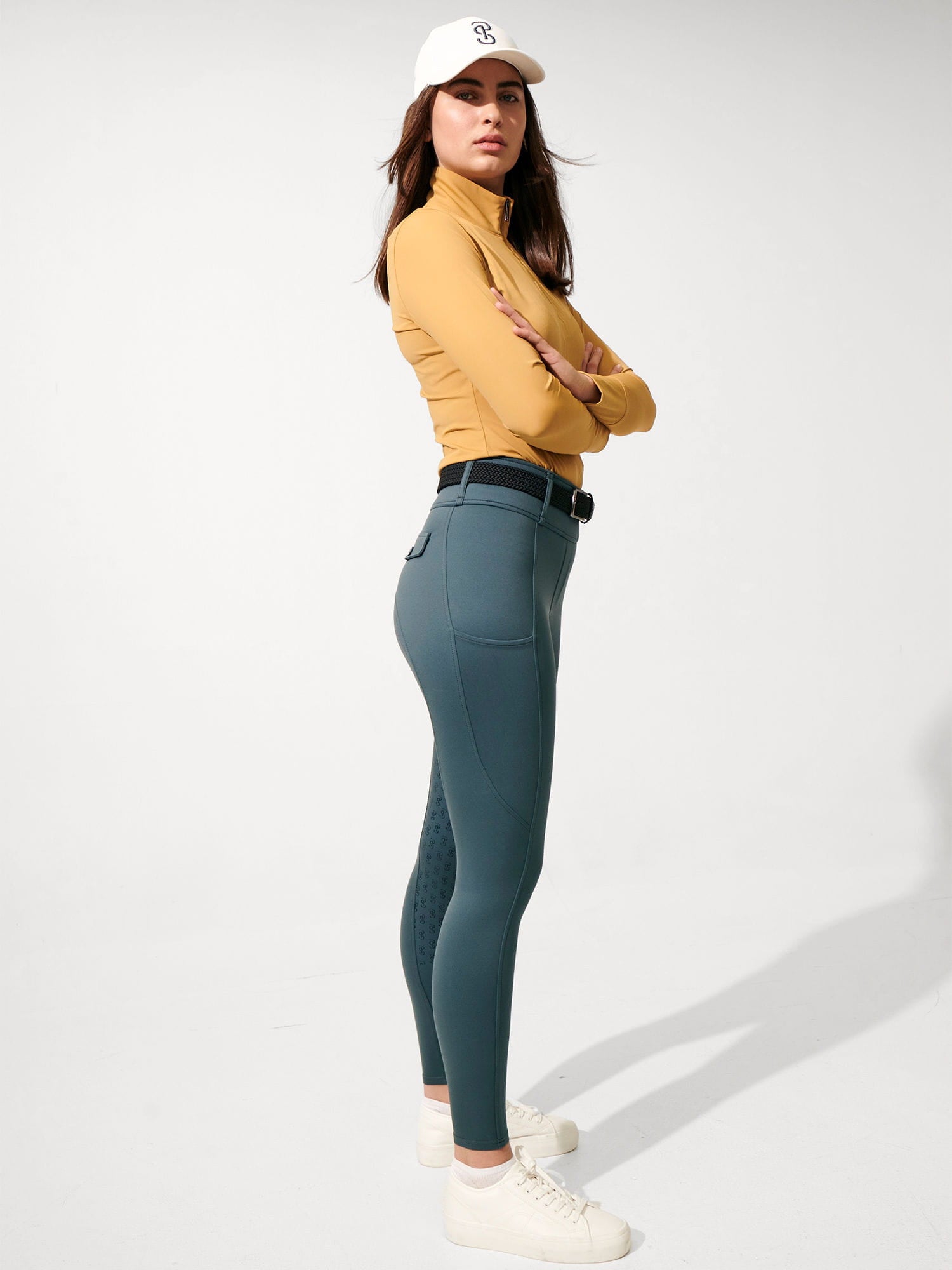 Legging Katja Full Grip, Smokey teal - Ps of Sweden