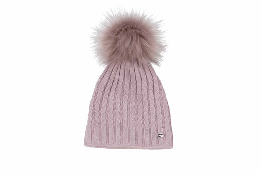 Beanie with pompom, Gray purple - Pikeur FW21