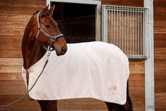 Fleece blanket, horse, Beige and Rosegold - Chevalior