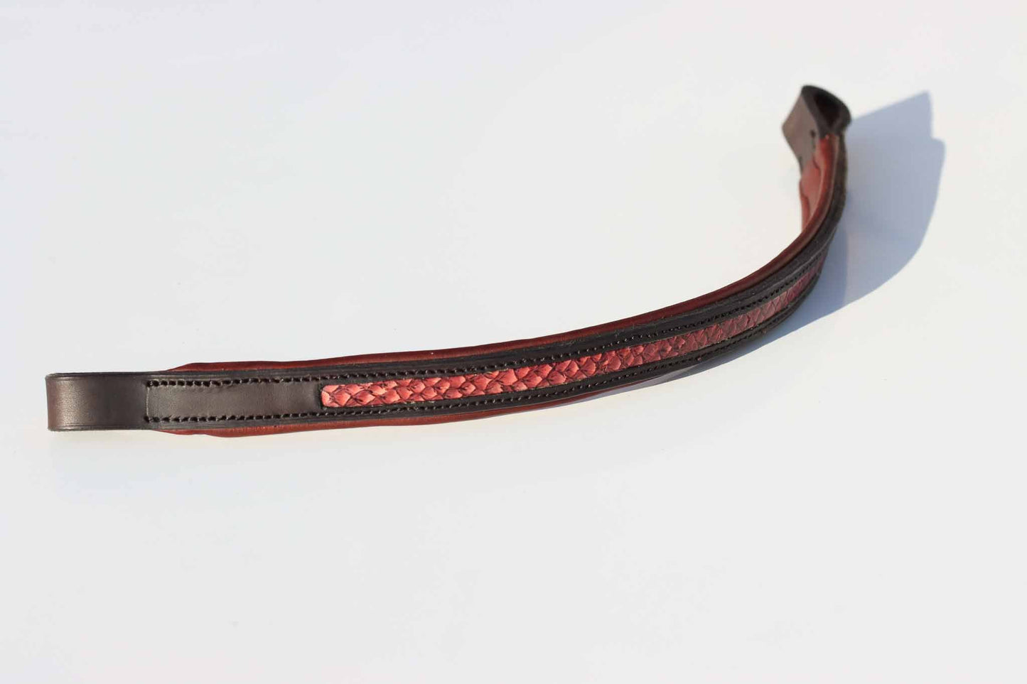 Frontal cheval, Abnoba, Marron et cuir de saumon Carmille
