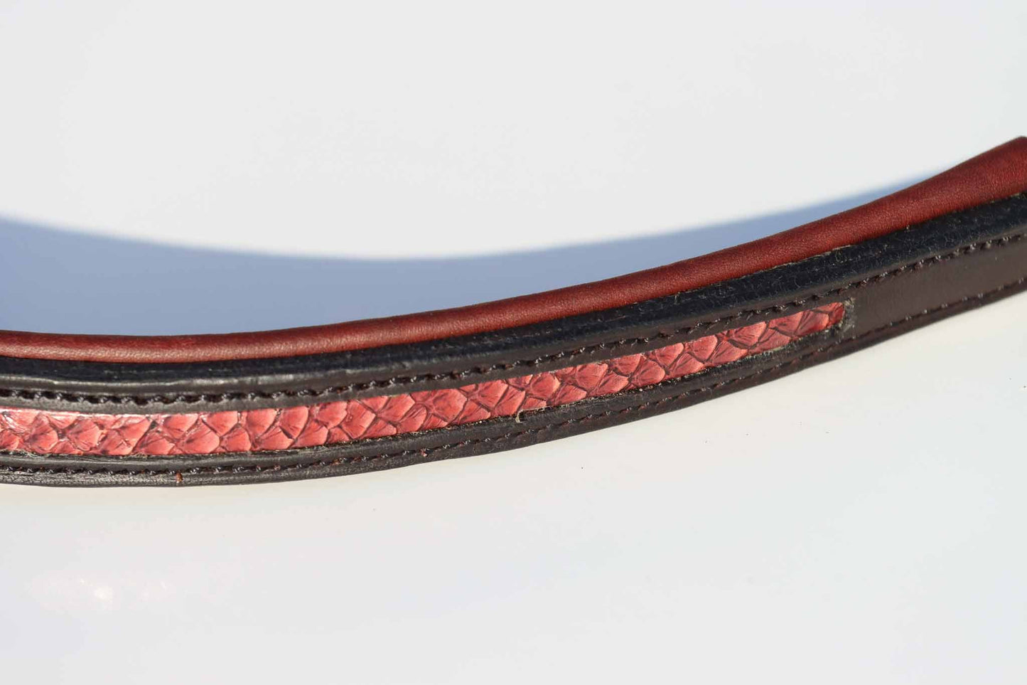 Frontal cheval, Abnoba, Marron et cuir de saumon Carmille
