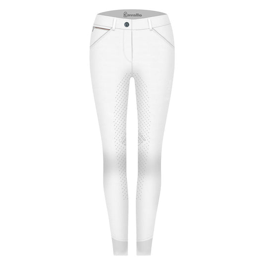 Pantalon d'équitation Calima full grip, Blanc - Cavallo