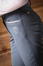 Pantalon d'équitation Junior fille Marie, Bleu officier - Jump'In